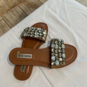 Steve Madden Brown Sandals with Silver Accents